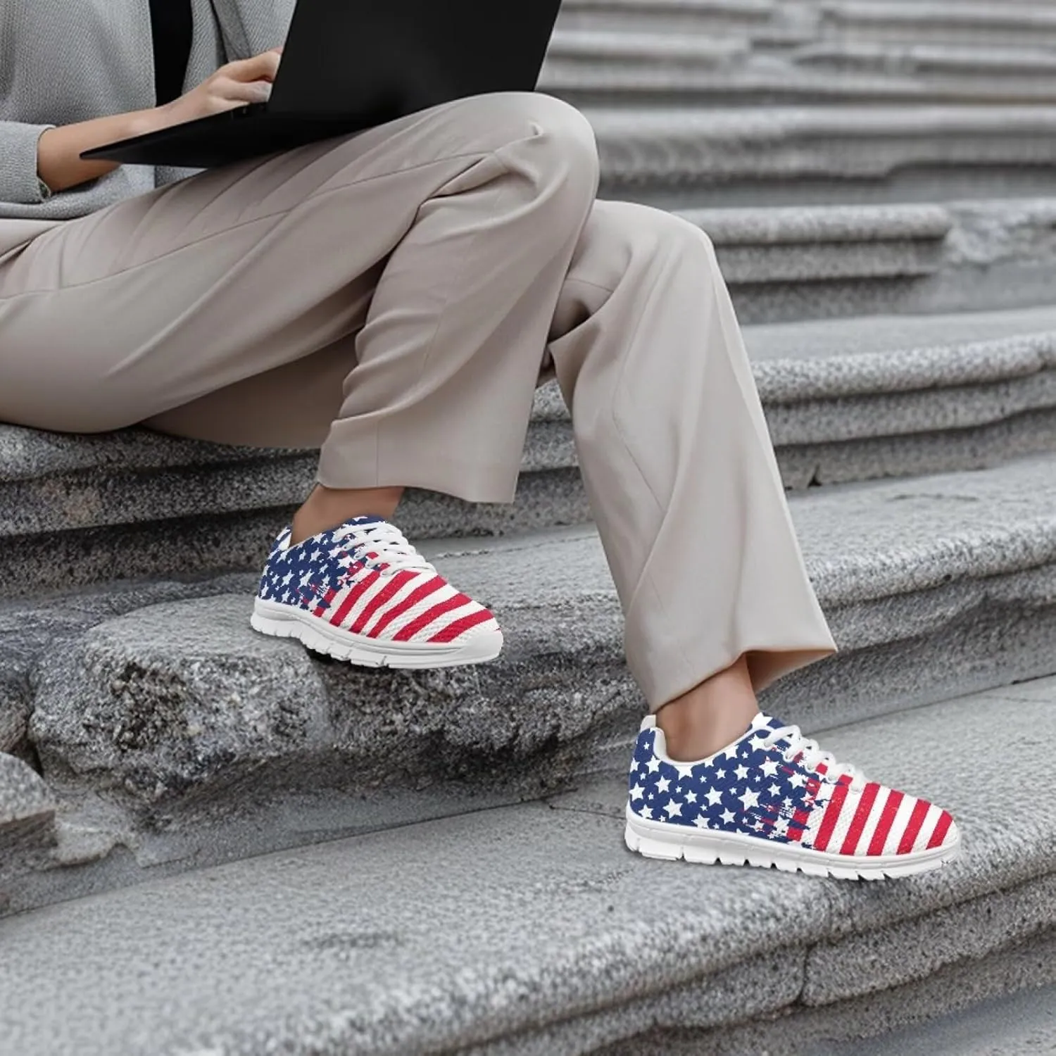 Modysero Walking Shoes Women Lightweight Non Slip Lace Up Sneakers for Outdoor Travel Casual Soft Daily Ladies Footwear