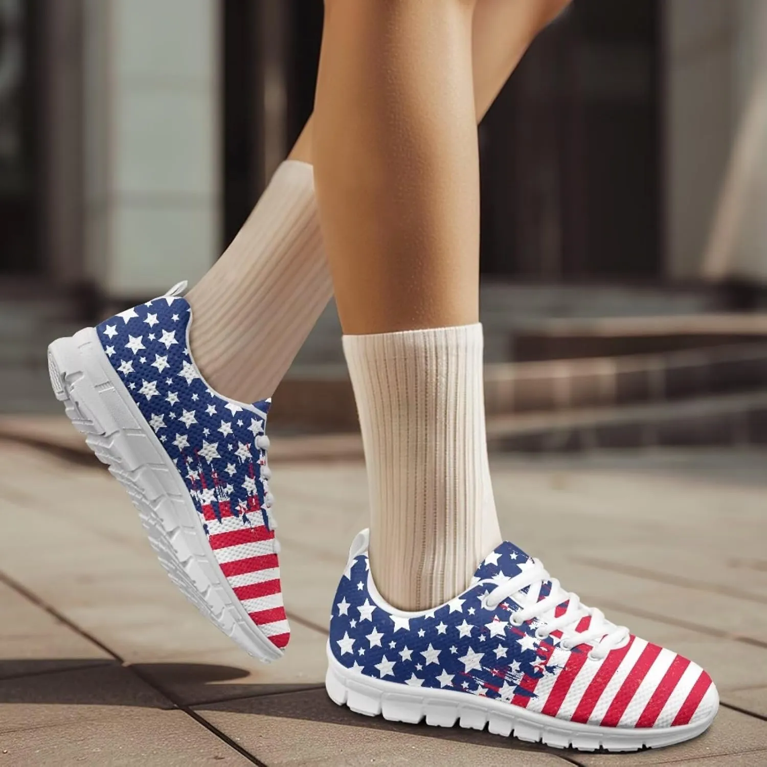 Modysero Walking Shoes Women Lightweight Non Slip Lace Up Sneakers for Outdoor Travel Casual Soft Daily Ladies Footwear