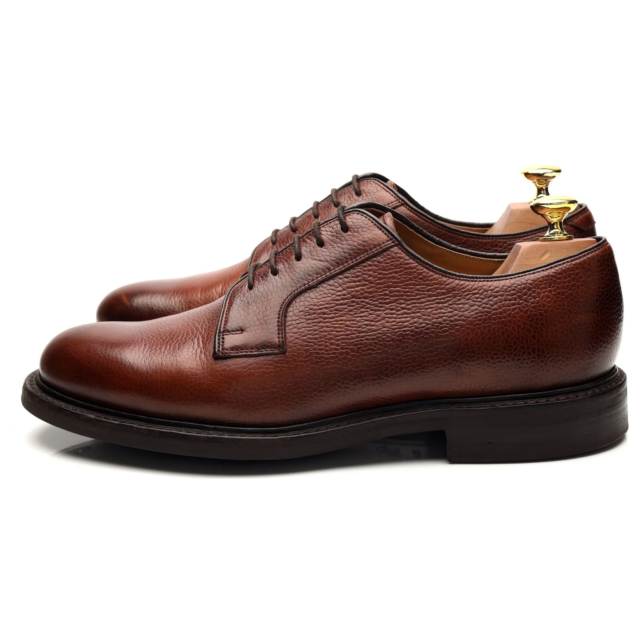 'Nairn' Tan Brown Grain Leather Derby UK 8 F