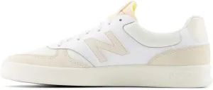New Balance Men's 300 V3 Court Sneaker, White/Sea Salt/Linen, 8.5 Wide