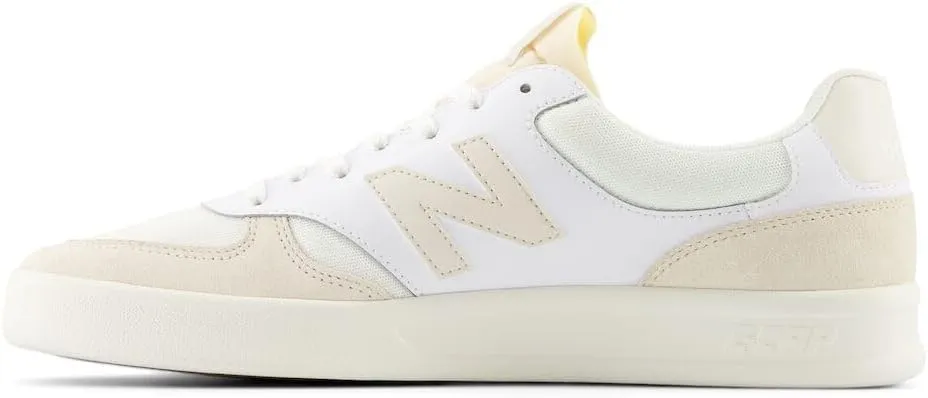 New Balance Men's 300 V3 Court Sneaker, White/Sea Salt/Linen, 8.5 Wide