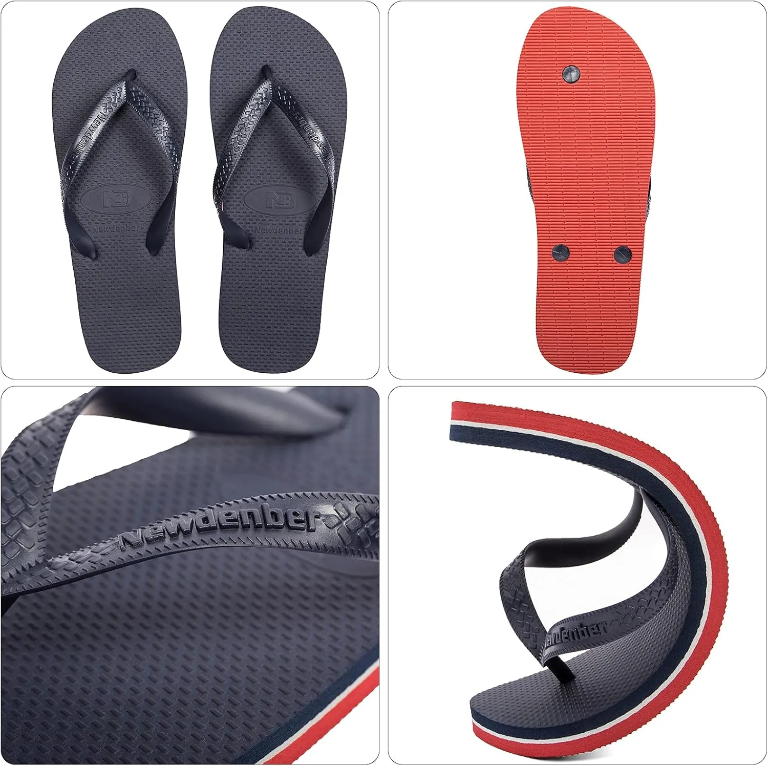 NewDenBer Men's Women's Classical Comfortable EVA Rubber Sandal Flip Flops