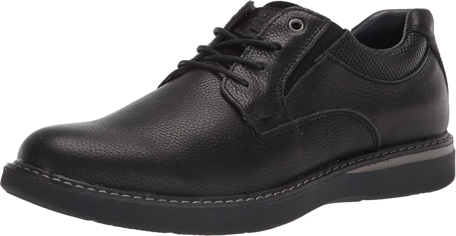 Nunn Bush Men's BAYRIDGE Plain Toe Lightweight Leather LACE-UP Oxford, Black, 9.5