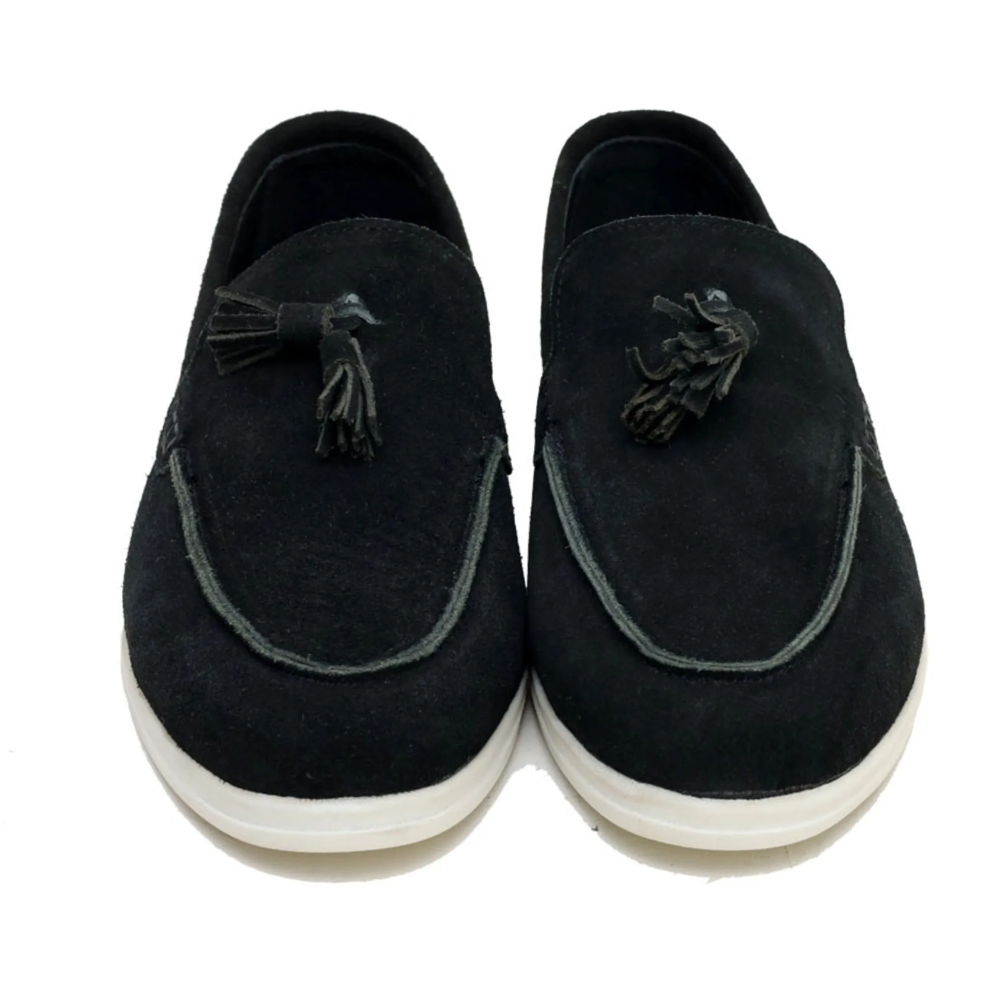 OK-3013 Black Tussle Suede Leather Loafer