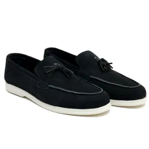 OK-3013 Black Tussle Suede Leather Loafer