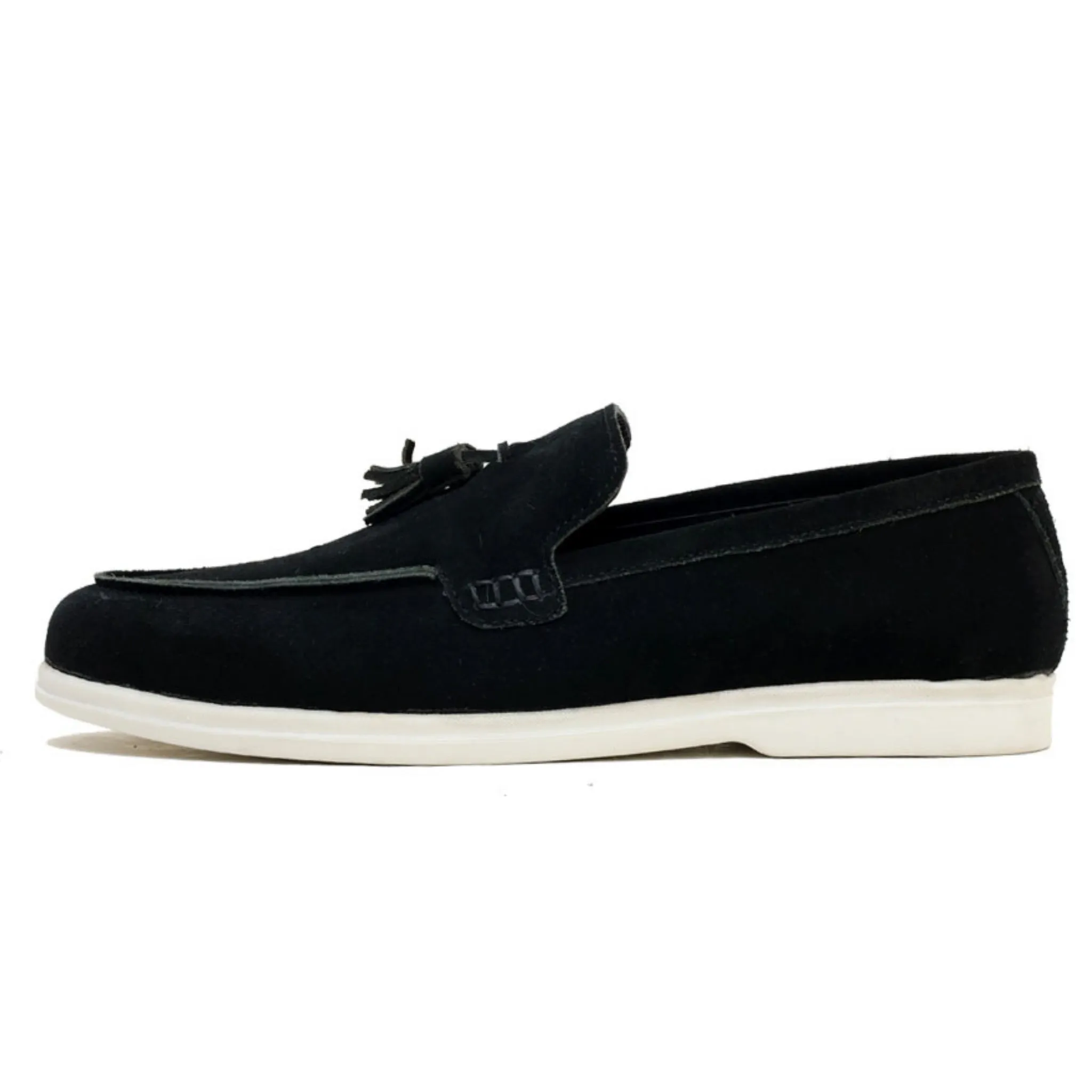 OK-3013 Black Tussle Suede Leather Loafer