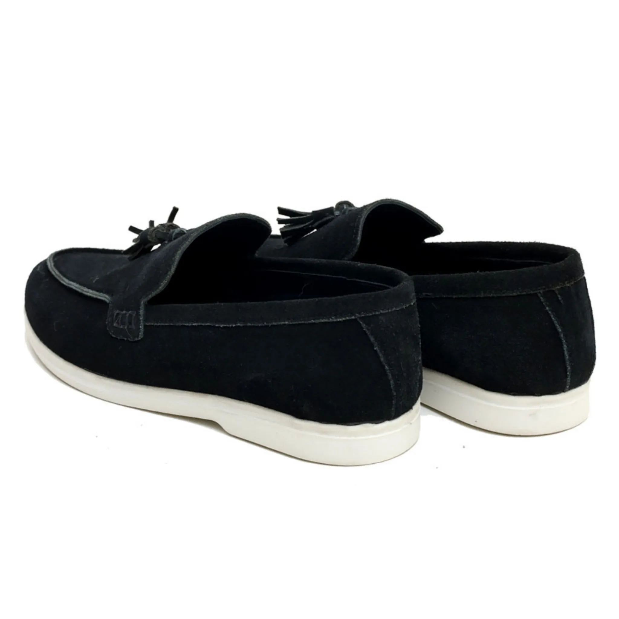 OK-3013 Black Tussle Suede Leather Loafer