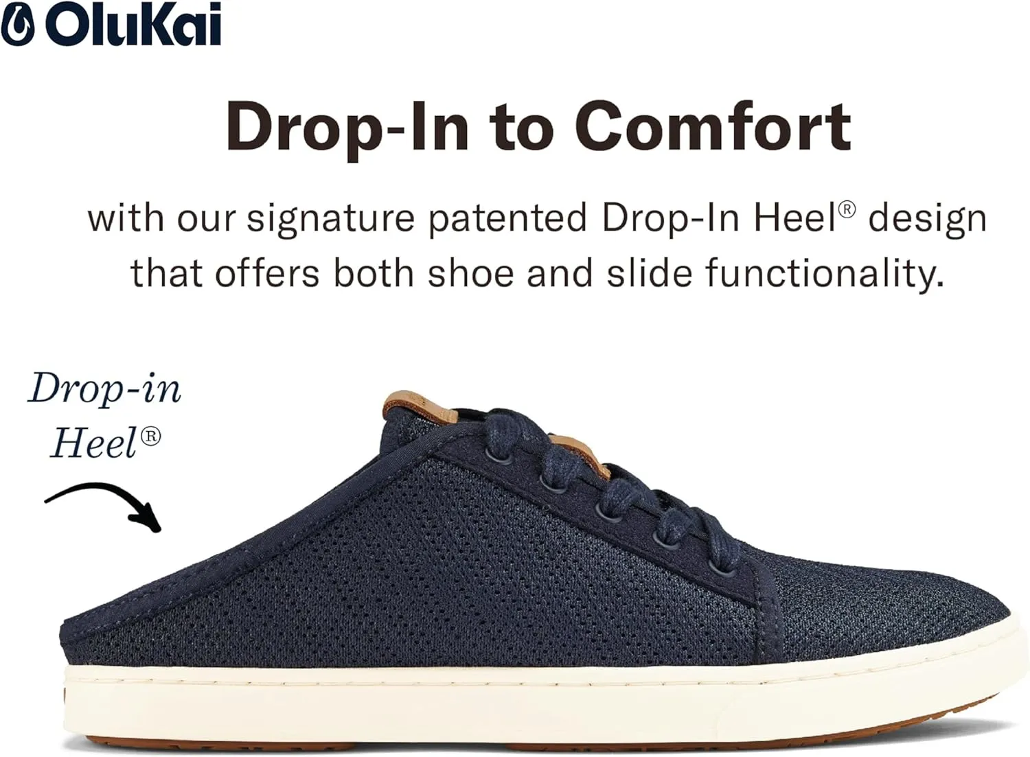 OLUKAI Pehuea Li Women's Lace-Up Sneakers, Casual Everyday Shoes with Drop-in Heel, Lightweight & Breathable Mesh Design, All-Day Comfort & Support