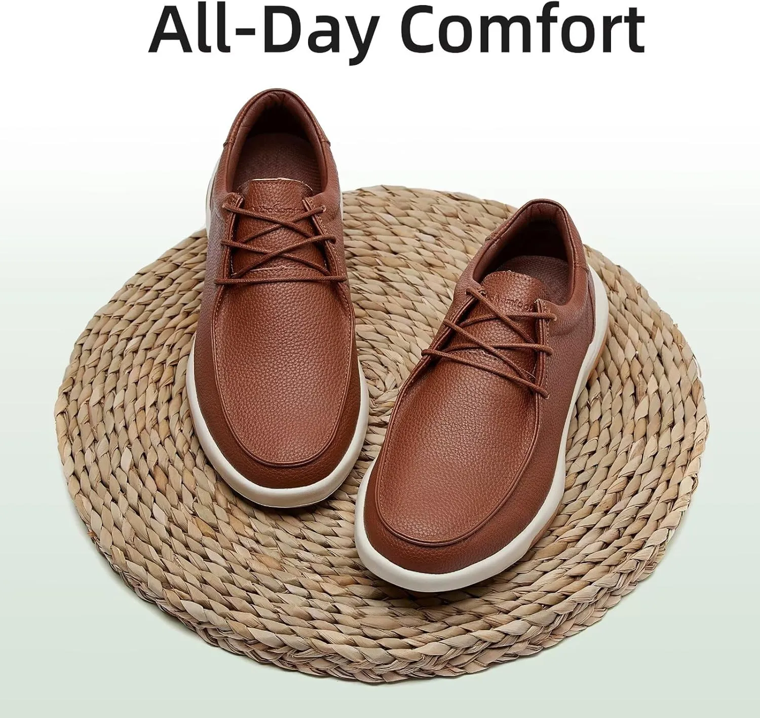 OrthoComfoot Men's Orthopedic Leather Dress Walking Shoes: Casual Plantar Fasciitis Fashion Sneakers with Arch Support, Comfortable Orthotic Business Work Oxfords for Foot and Heel Pain Relief