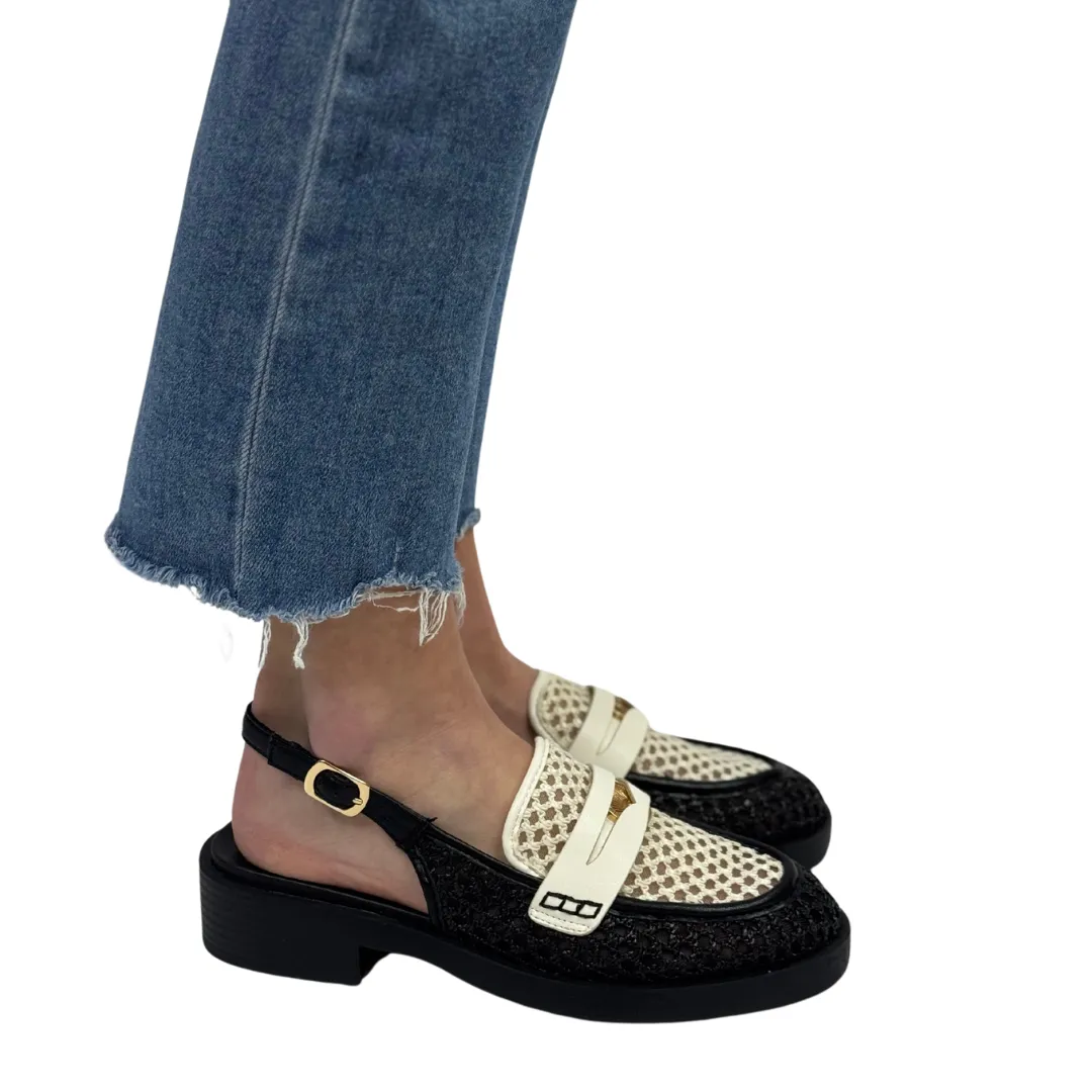 PAIINTED WOVEN in Nude   Black