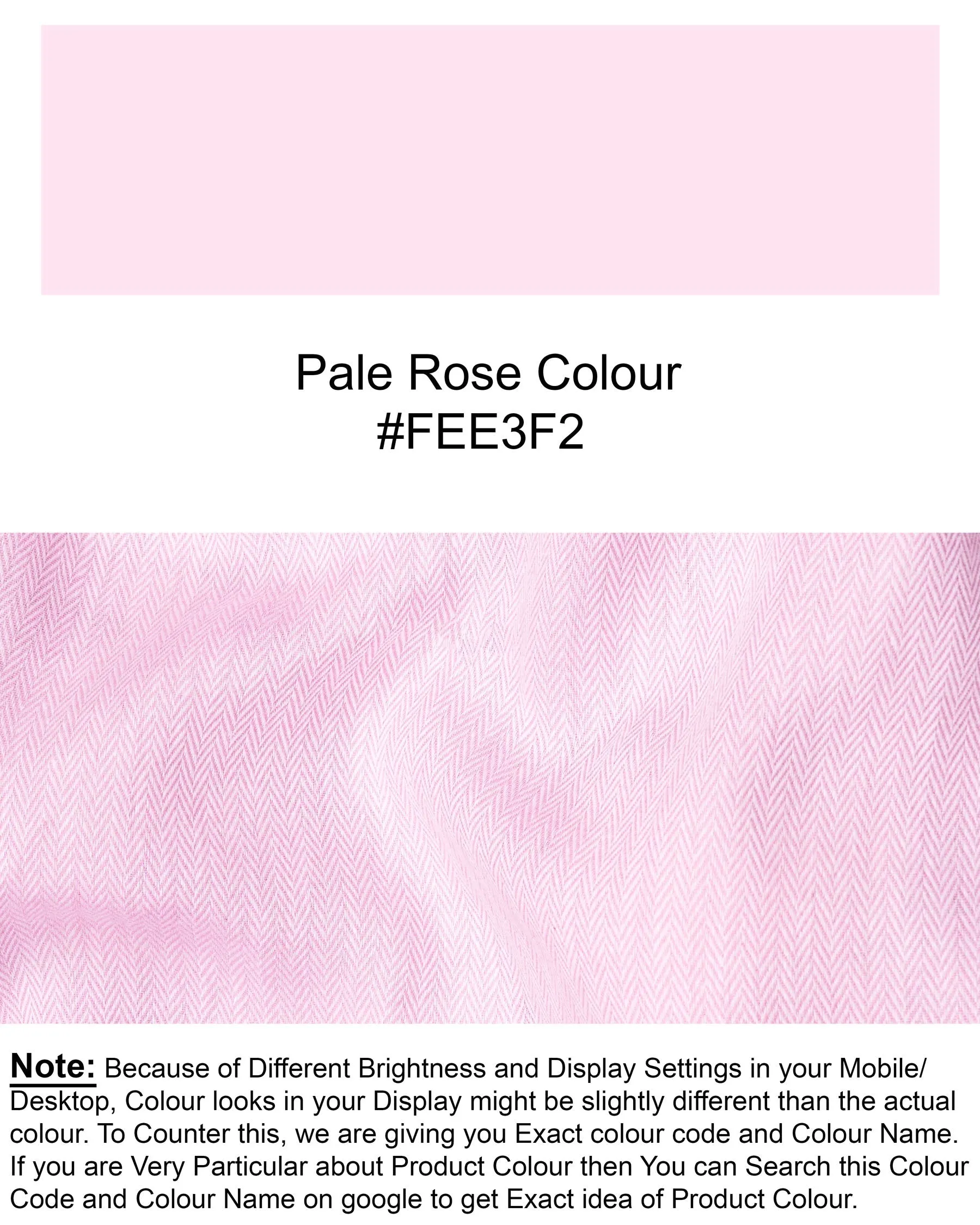Pale Rose Pink Herringbone and Tencel rich Shirt