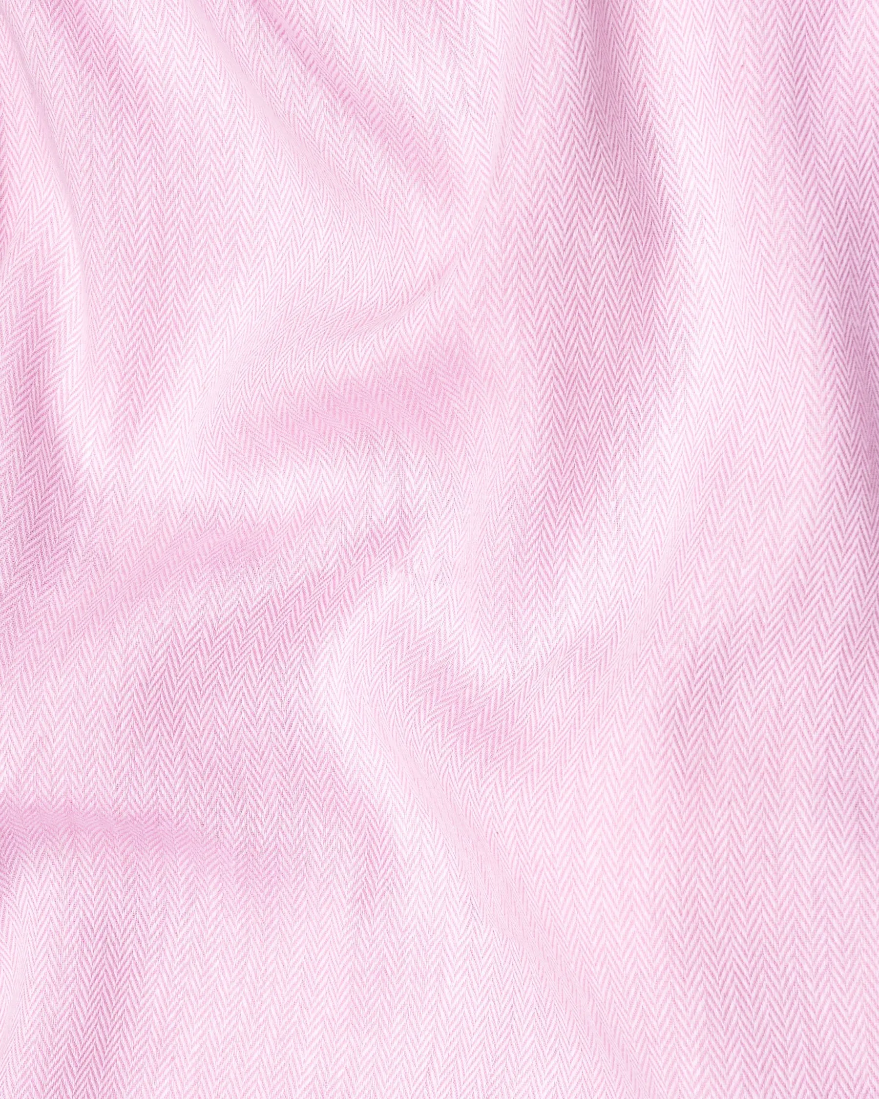 Pale Rose Pink Herringbone and Tencel rich Shirt