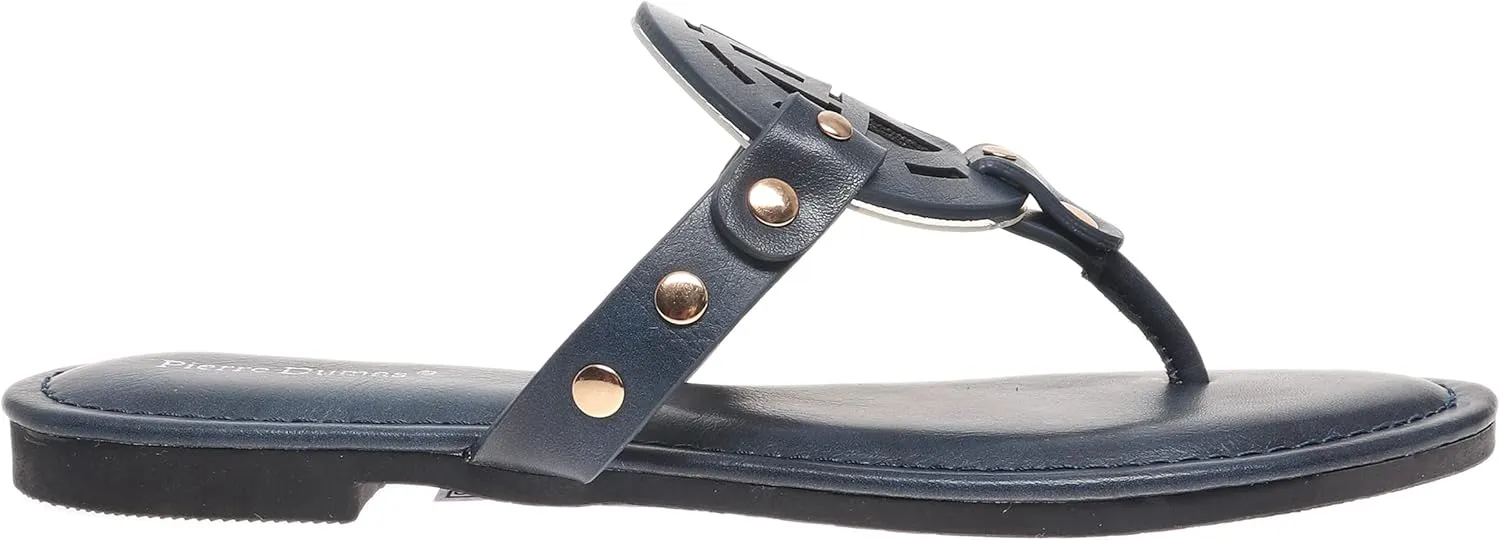 Pierre Dumas Women's Storm Thong Slip On Vegan Flip Flop Sandal