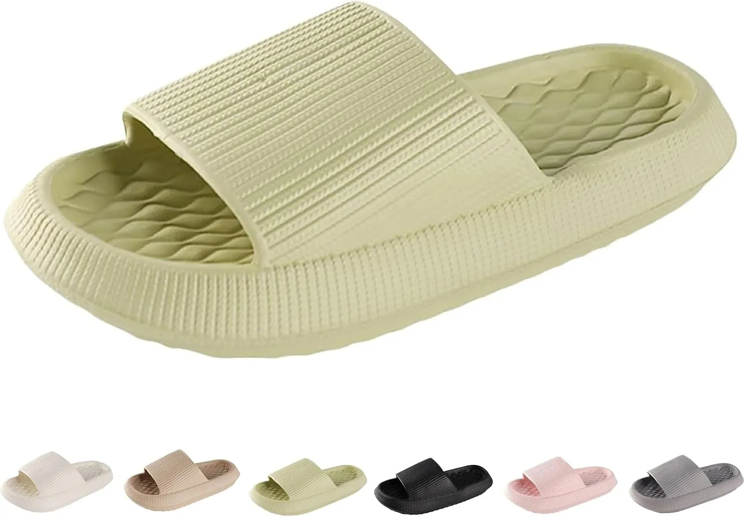 Pillow Slippers for Women Men Comfort EVA Non Slip Cloud House Slides Spa Bath Shower Sandals Summer Indoor Outdoor