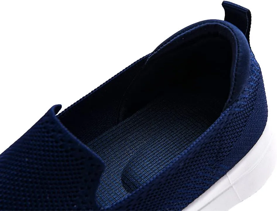 poemlady Men's Casual Slip on Walking Loafer Shoes -Mesh Tennis Work Sneakers