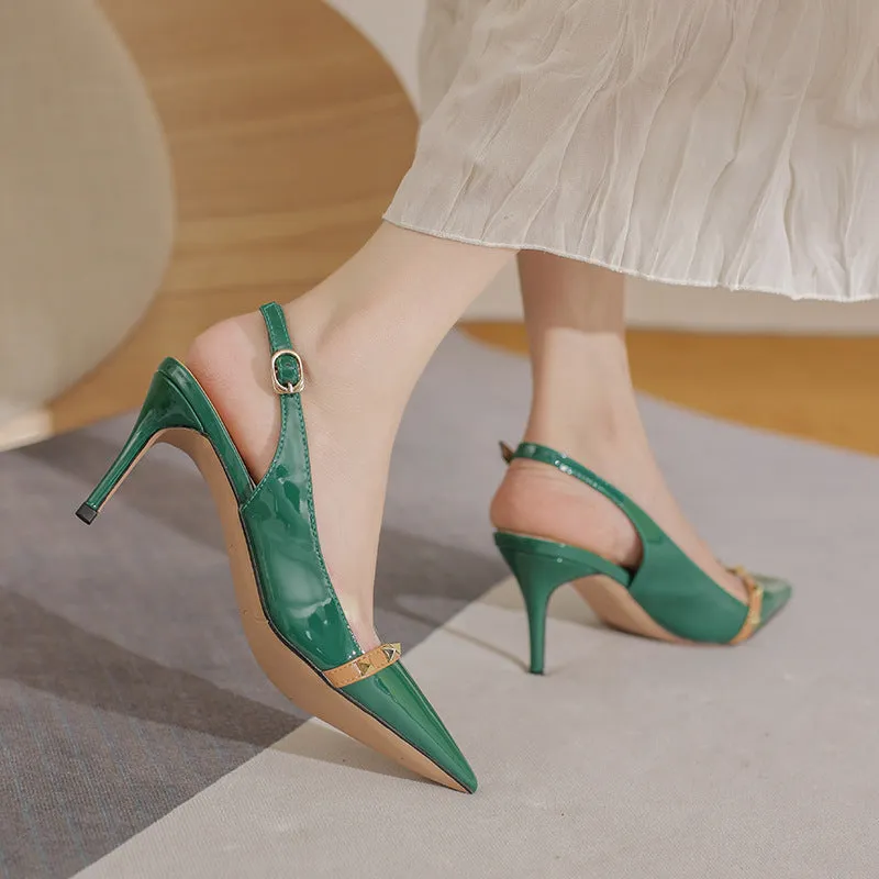 Pointed Sandal Stiletto Rivet Shoes