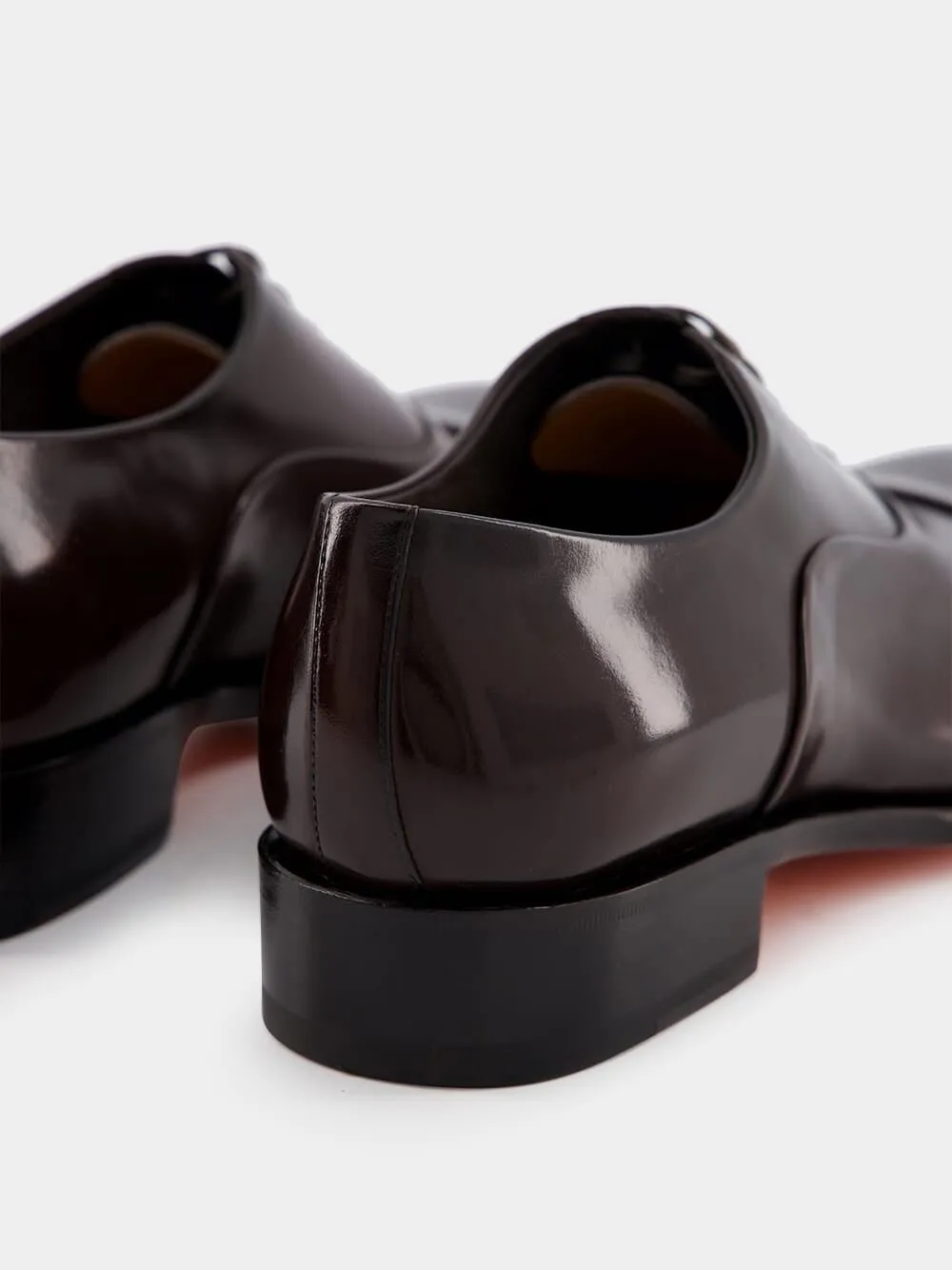 Polished Brown Leather Oxford Shoes