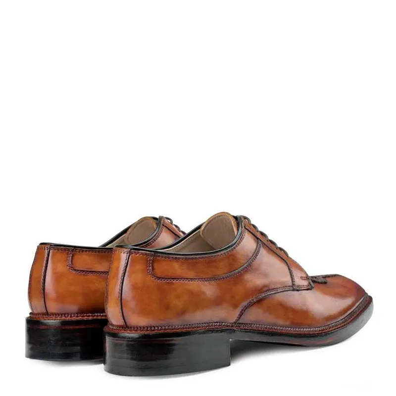 Polished Shiny Leather Split Toe Derby Shoes