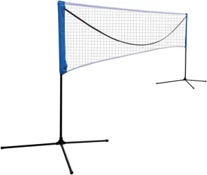 Portable Badminton Net Set, 14FT Freestanding Rackets Combo Set with Carrying Bag Stand and Frame Easy Setup Tennis Net Set with Poles, for Backyard, Indoor, Outdoor, Beach,17FT