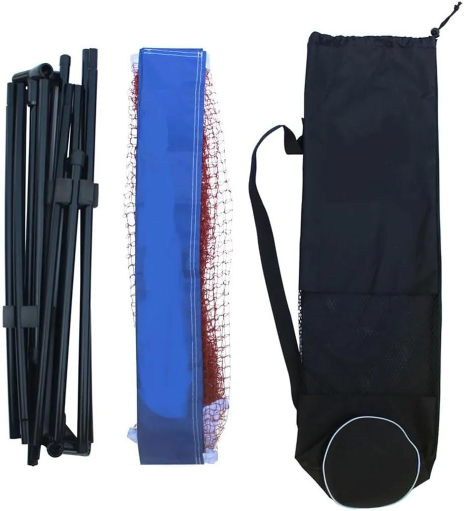 Portable Badminton Net Set, 14FT Freestanding Rackets Combo Set with Carrying Bag Stand and Frame Easy Setup Tennis Net Set with Poles, for Backyard, Indoor, Outdoor, Beach,17FT