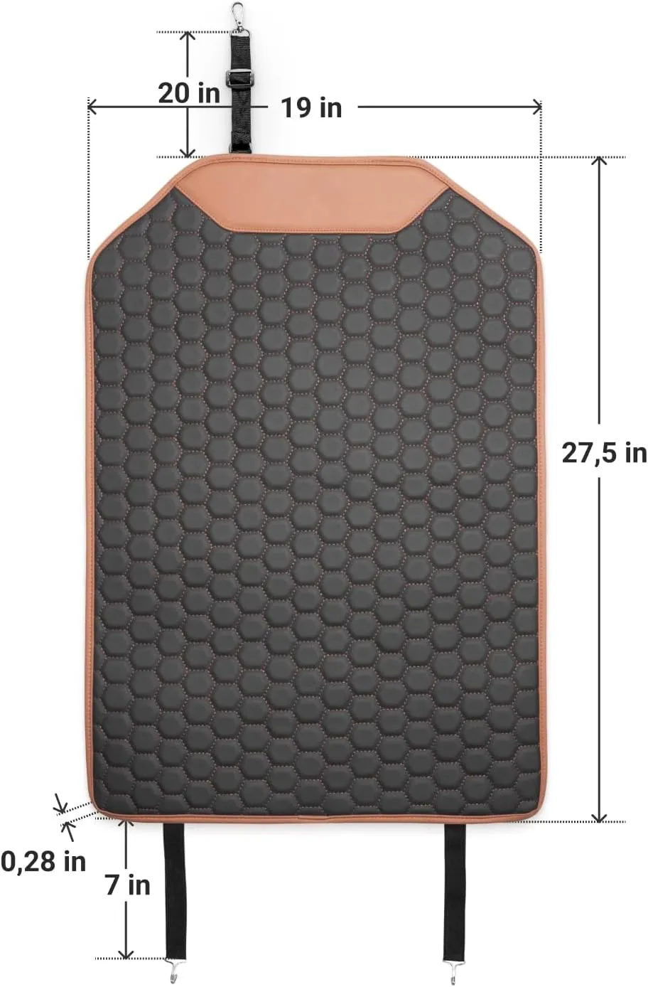 Premium Leather Car Seat Protector for Back Seat - Back Seat Cover for Kids - Car Kick Mat - Back of Seat Protector for Kids Feet Car Seat Back Protector - 1 Pc Hexy