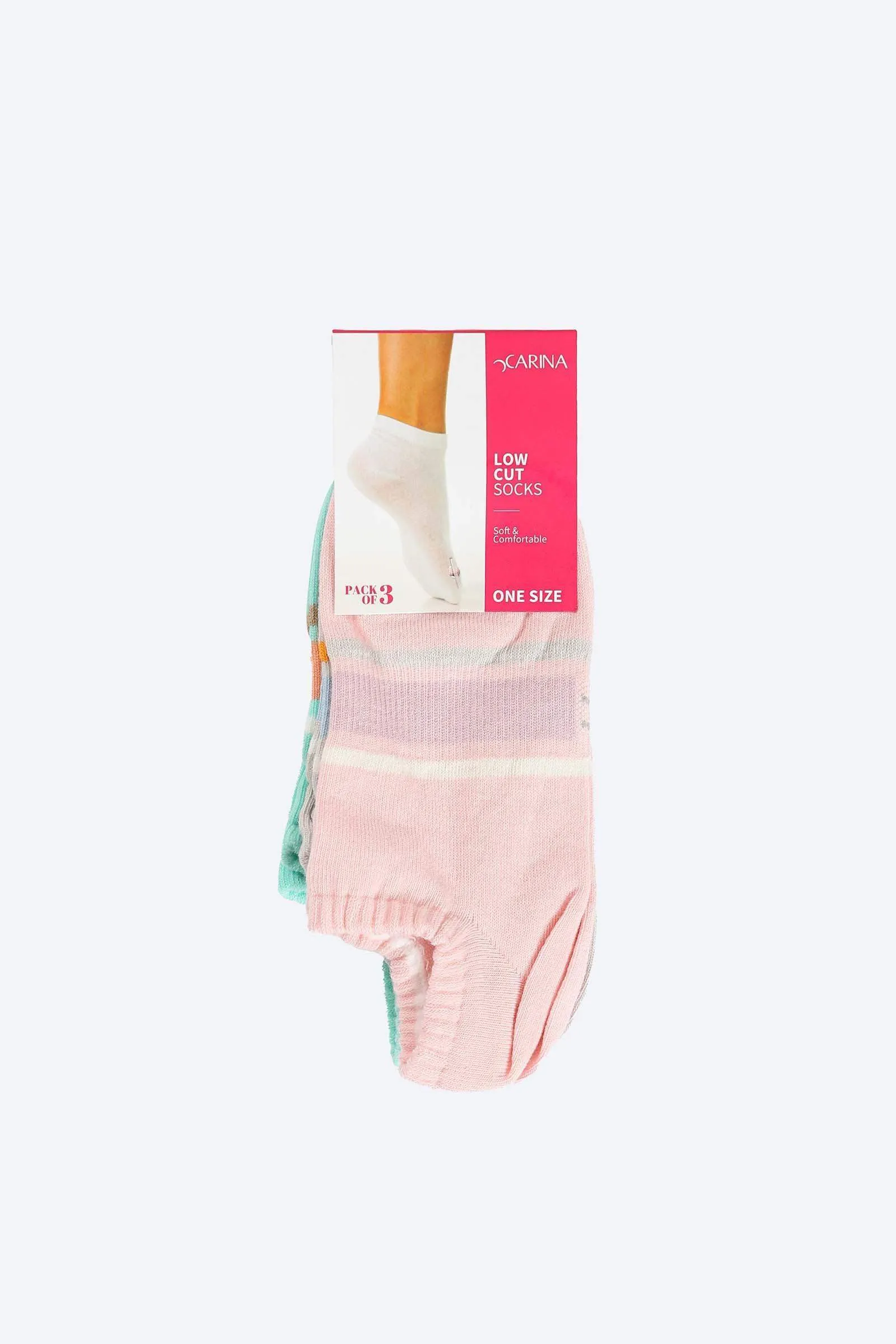 Printed Low Cut Socks - 3 Pairs