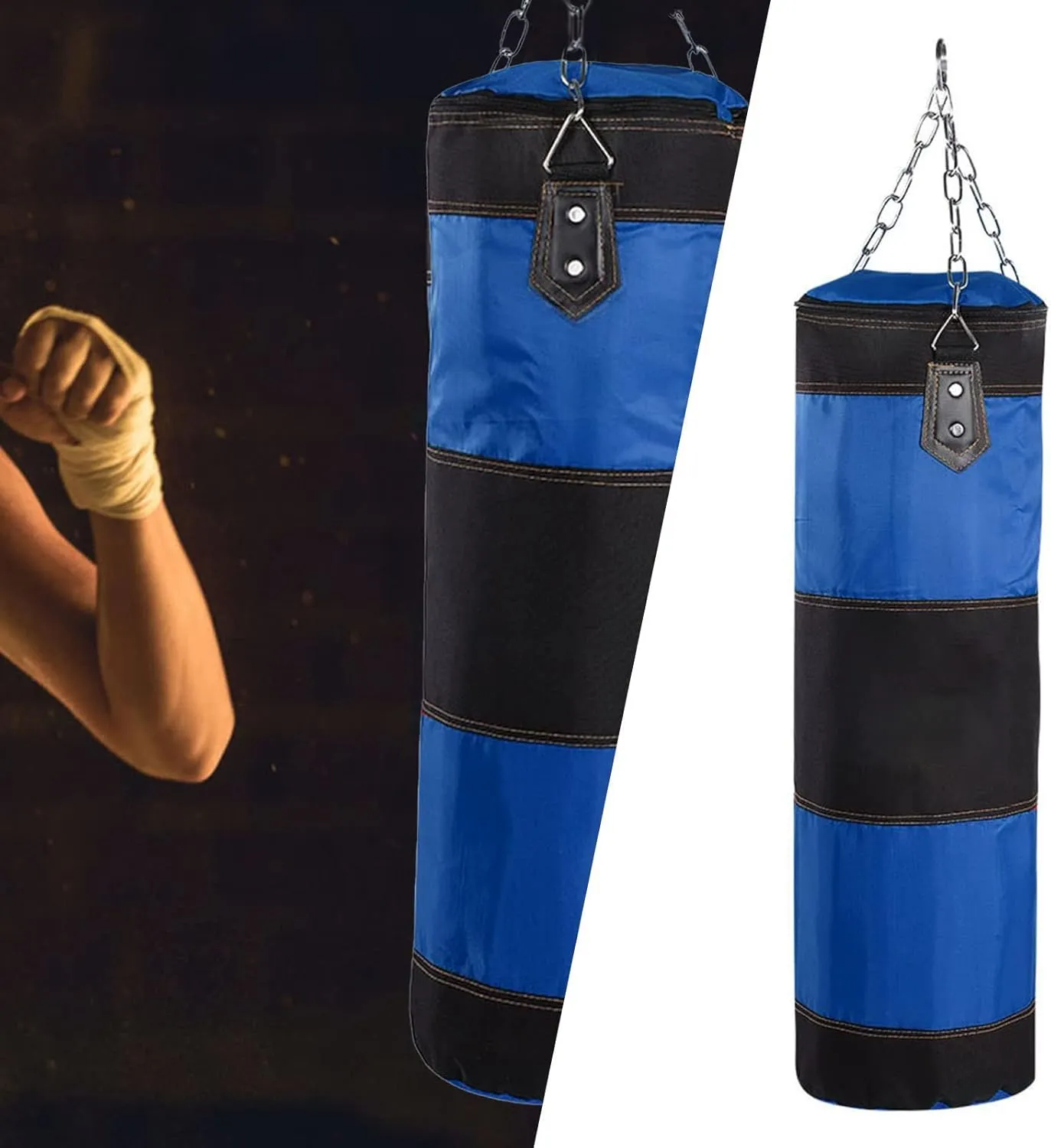 Punching Bag, Oxford Cloth Sandbag, Refillable Heavy for Home Kickboxing Thai Training Gym Muay Thai Training