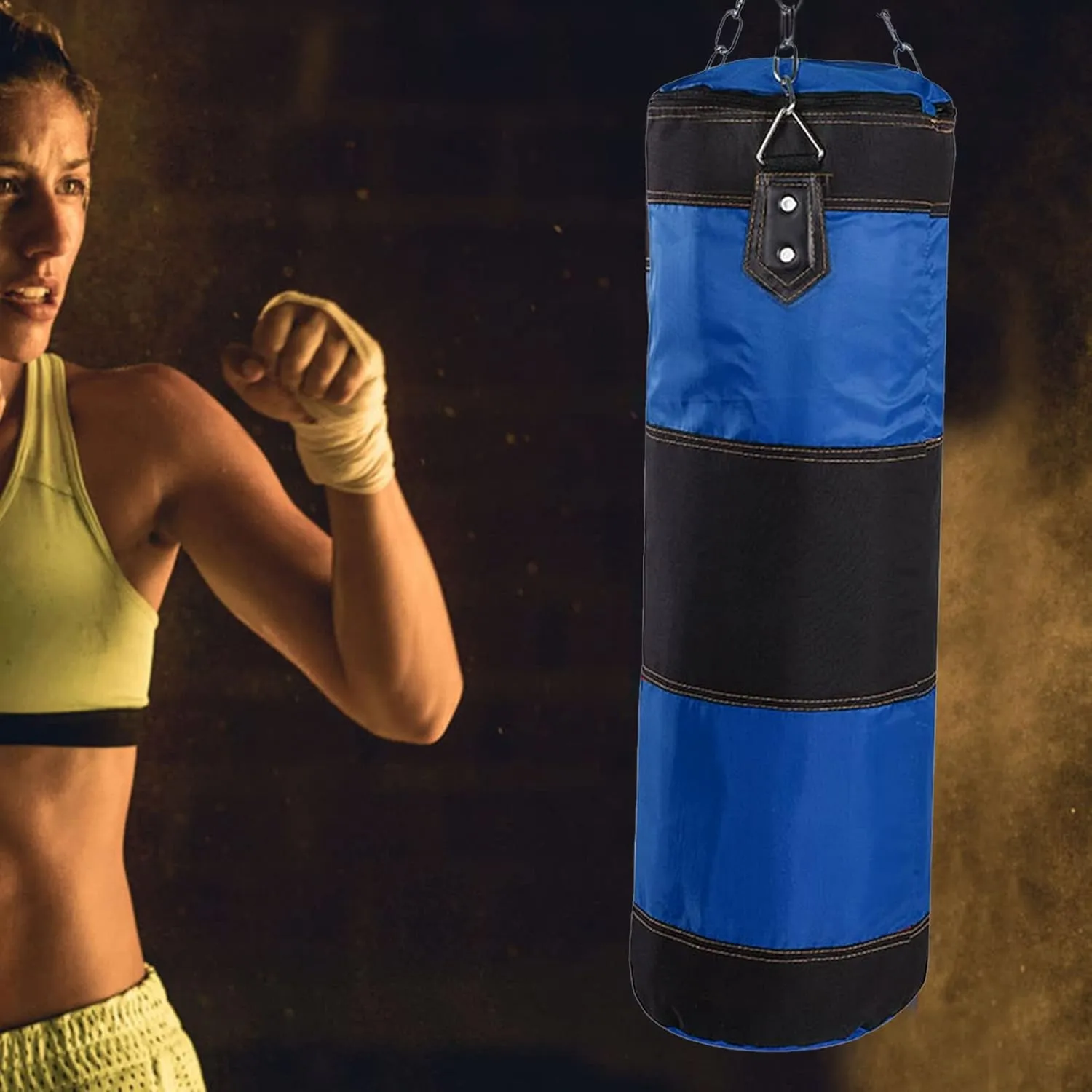 Punching Bag, Oxford Cloth Sandbag, Refillable Heavy for Home Kickboxing Thai Training Gym Muay Thai Training