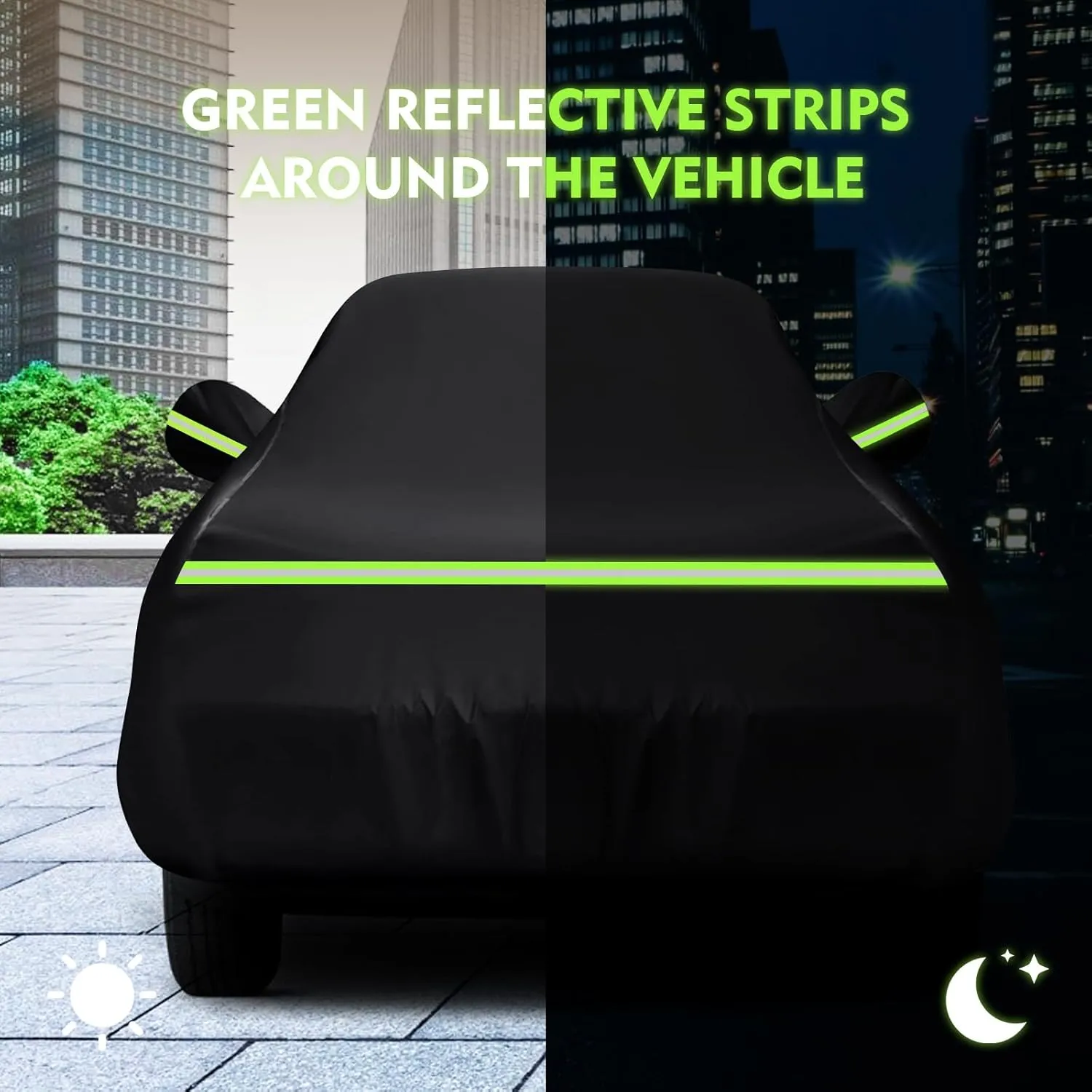 QUNSUNUS Waterproof Car Cover for Oldsmobile Cutlass 1966-1980/1988, Outdoor Car Cover with Zipper, Full Exterior Car Covers for Automobiles All Weather with Wind, Sun, UV and Dust Protection