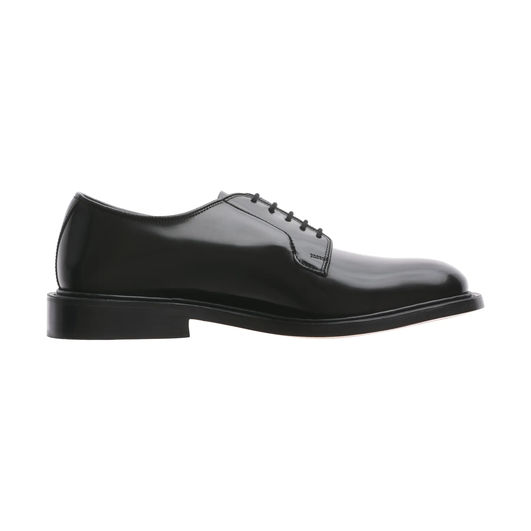 "Robert" Plain Derby Leather Shoes in Black