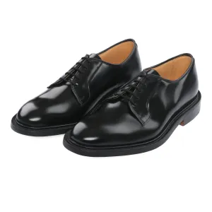 "Robert" Plain Derby Leather Shoes in Black
