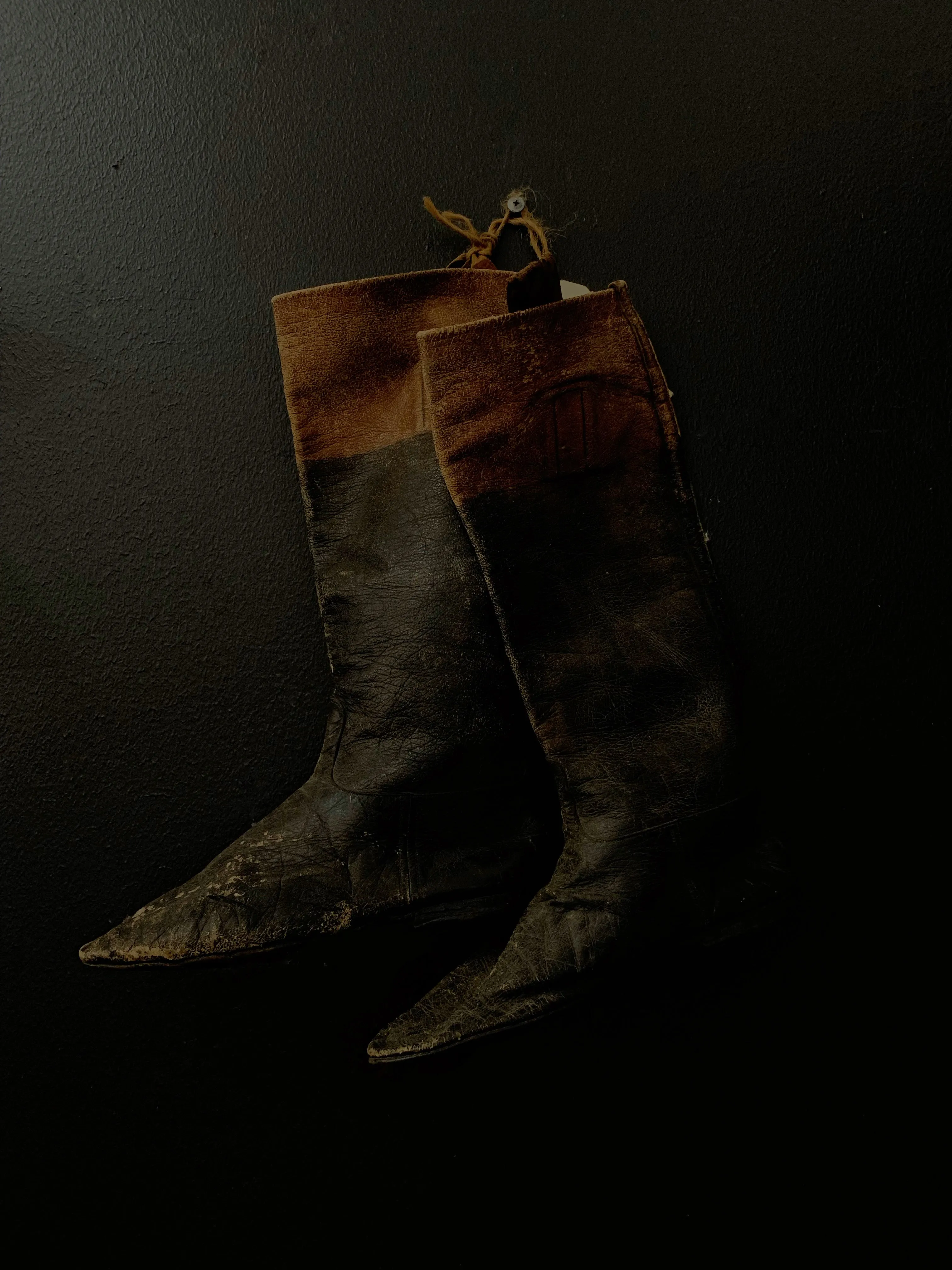 RARE Vintage Leather Jockey Racing Boots W H