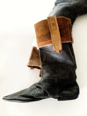 RARE Vintage Leather Jockey Racing Boots W H
