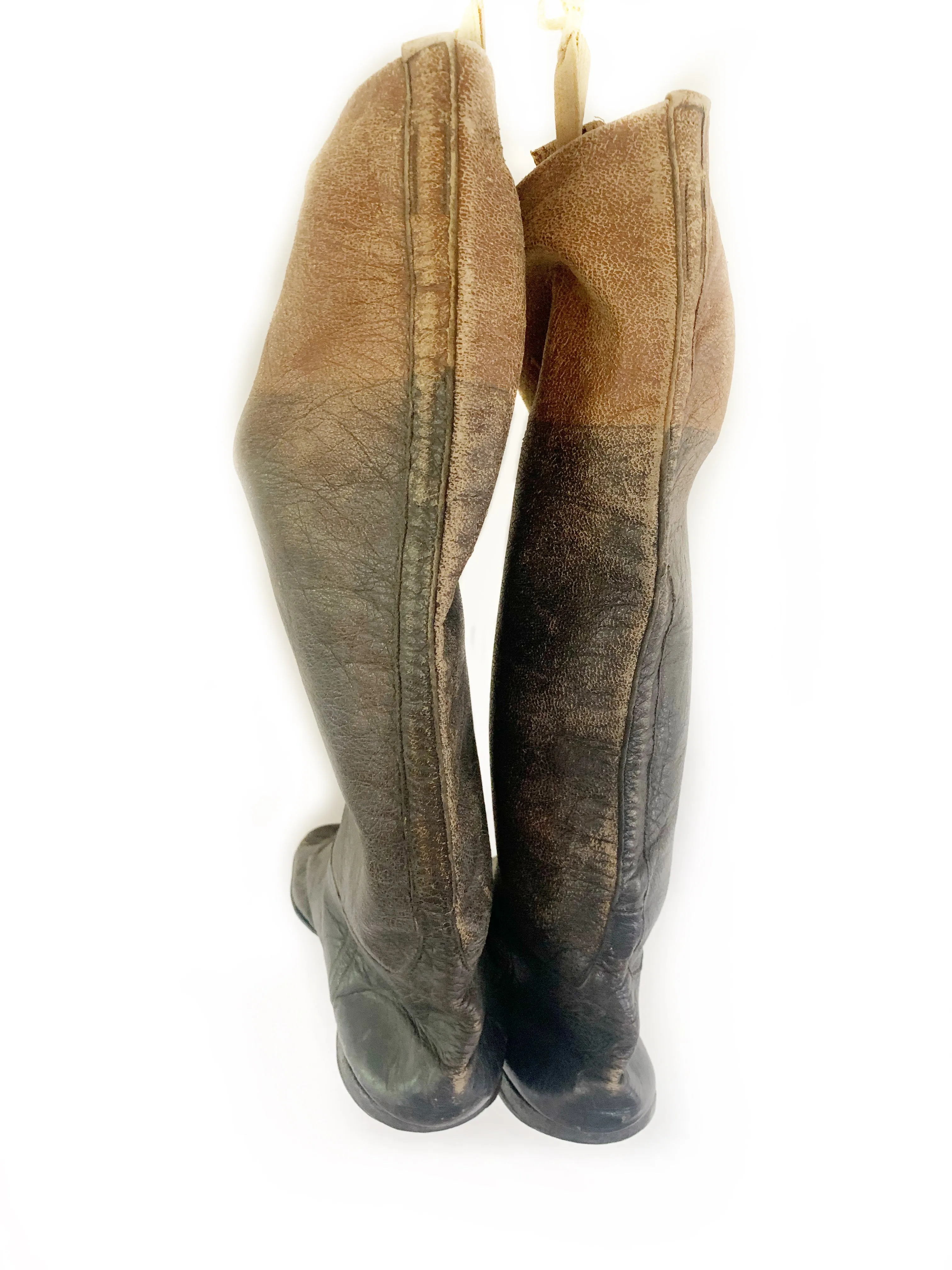 RARE Vintage Leather Jockey Racing Boots W H