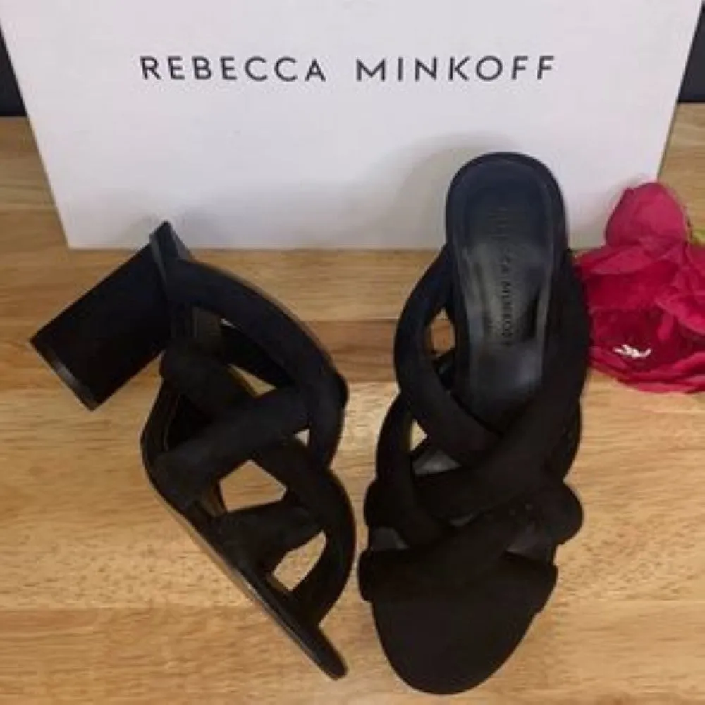 Rebecca Minkoff Black Suede Amandine Sandal 6