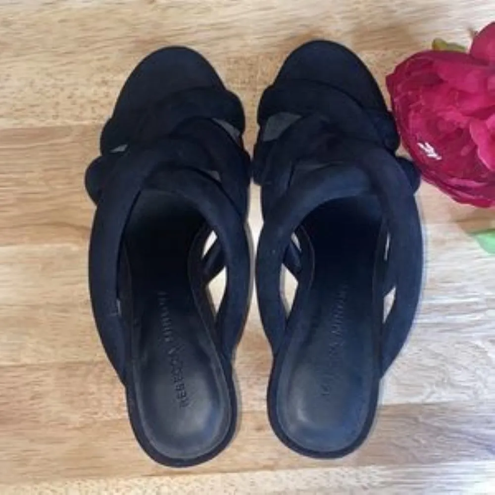 Rebecca Minkoff Black Suede Amandine Sandal 6