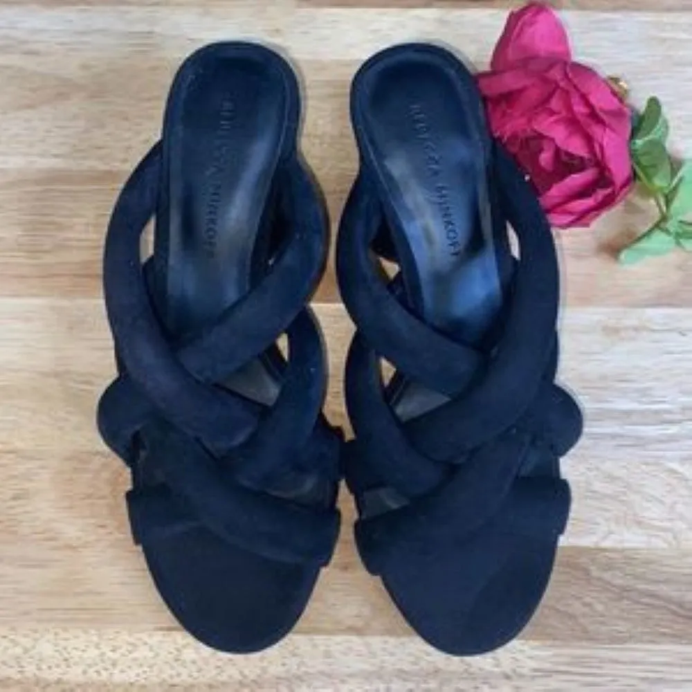 Rebecca Minkoff Black Suede Amandine Sandal 6
