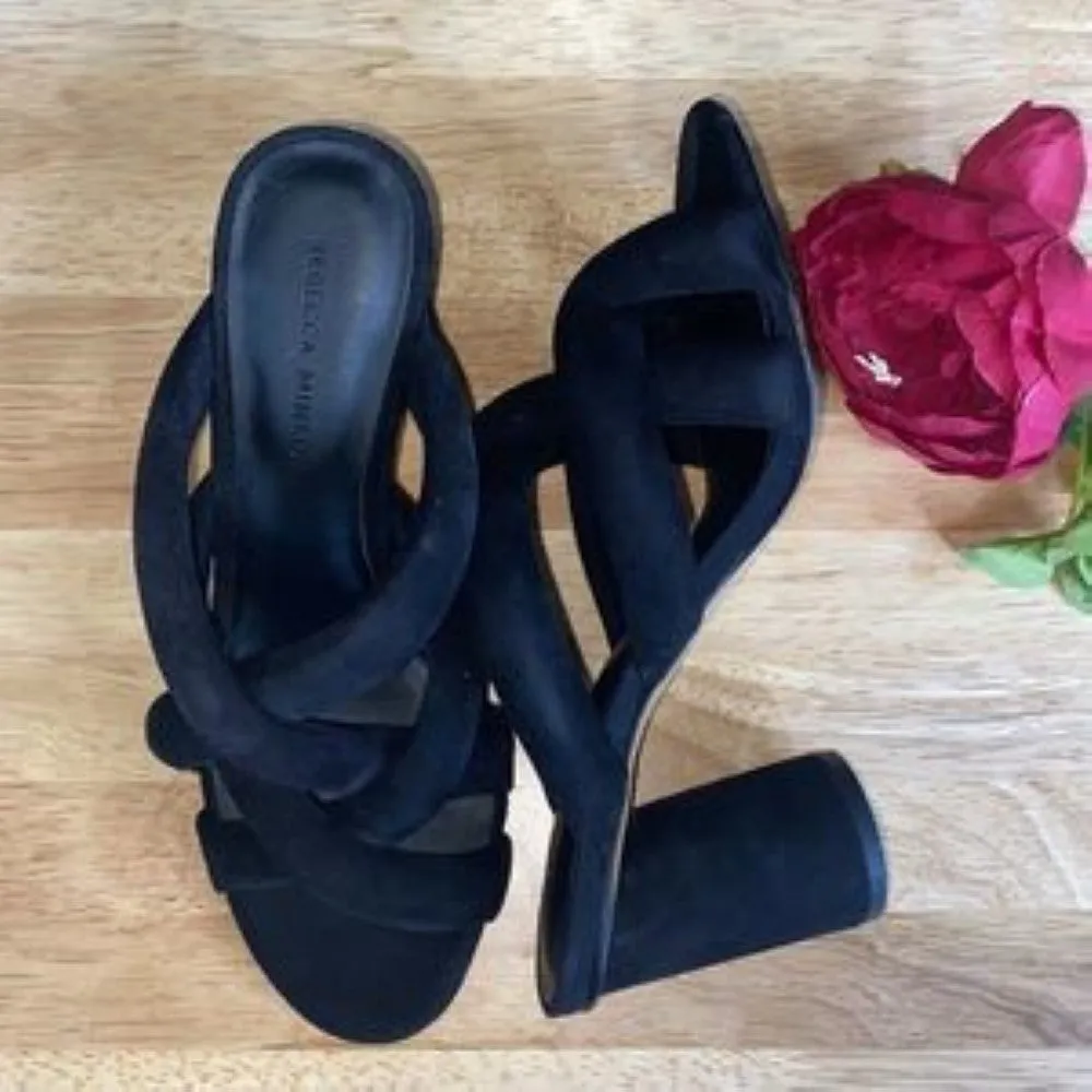 Rebecca Minkoff Black Suede Amandine Sandal 6