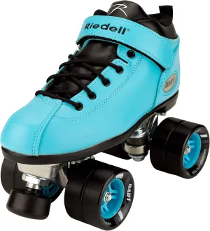 Riedell Dart Roller Skate - Quad Roller Speed Skates | Light Blue | Size 9
