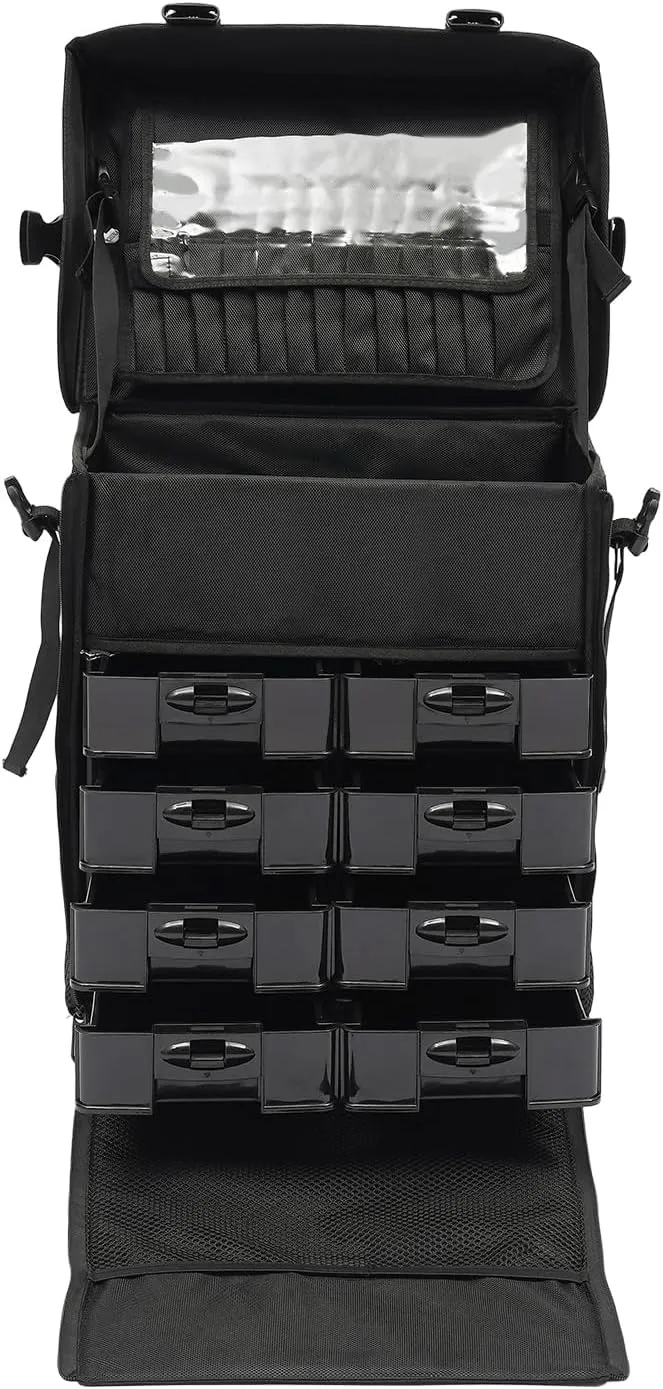 Rolling Makeup Case, Makeup Artist Travel Case, Cosmetology Case With Wheels, Cosmetic Train Organizer Hairdressing Box Make Up Station, Beauty Salon Cosmetic Suitcase Cart For Hairdresser, Artist