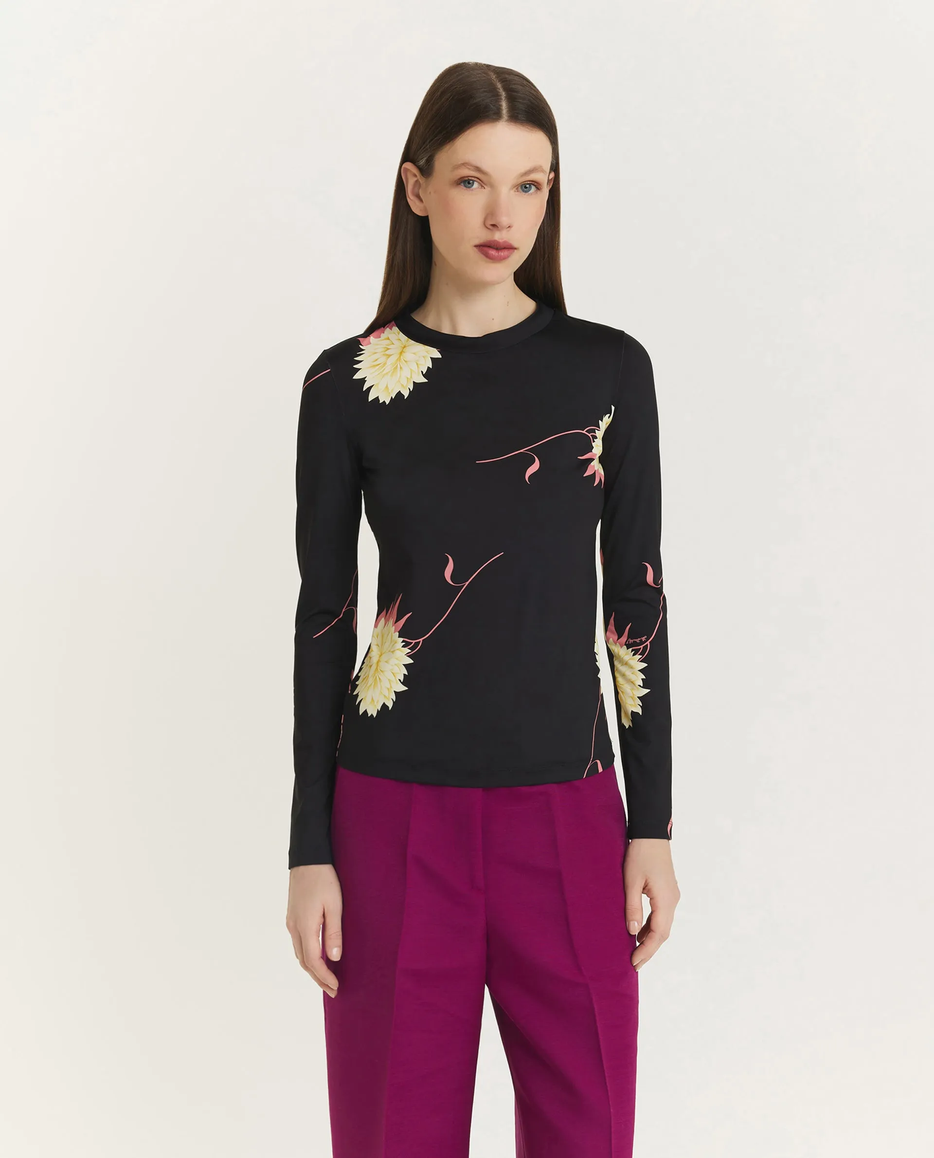 Ronde Hals Top - Zwart