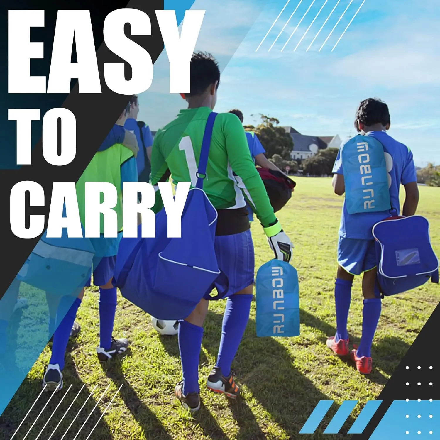 RUNBOW 9x5 ft Portable Kids Soccer Goal for Backyard Adult Junior Large Practice Soccer Net with Carry Bag