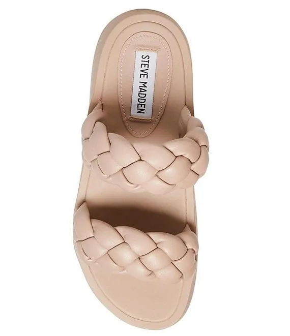 Sandals Open Safe transactions Steve Slip Platform Touch-sensitive Madden Braided Taupe Rounded Hillary Toe On