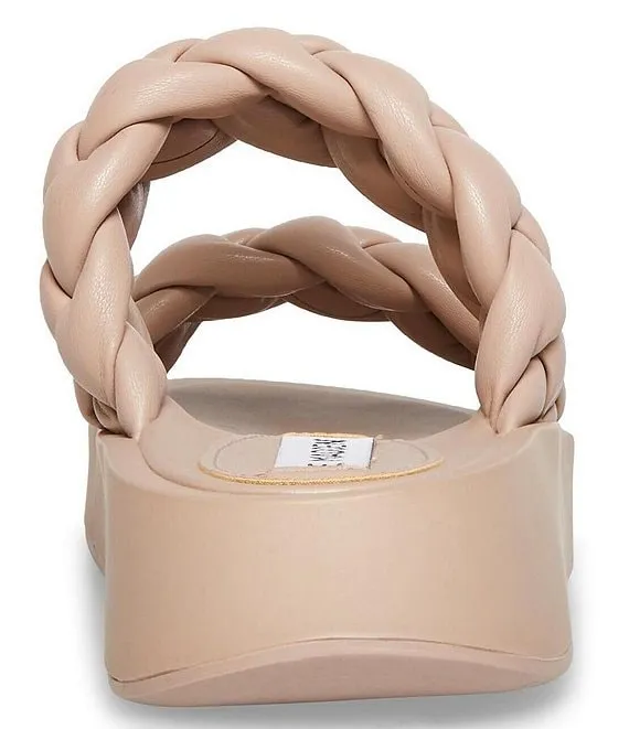 Sandals Open Safe transactions Steve Slip Platform Touch-sensitive Madden Braided Taupe Rounded Hillary Toe On