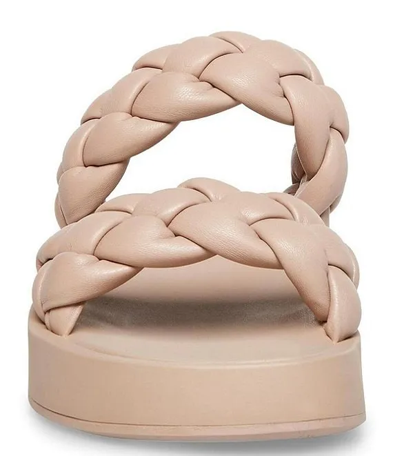 Sandals Open Safe transactions Steve Slip Platform Touch-sensitive Madden Braided Taupe Rounded Hillary Toe On