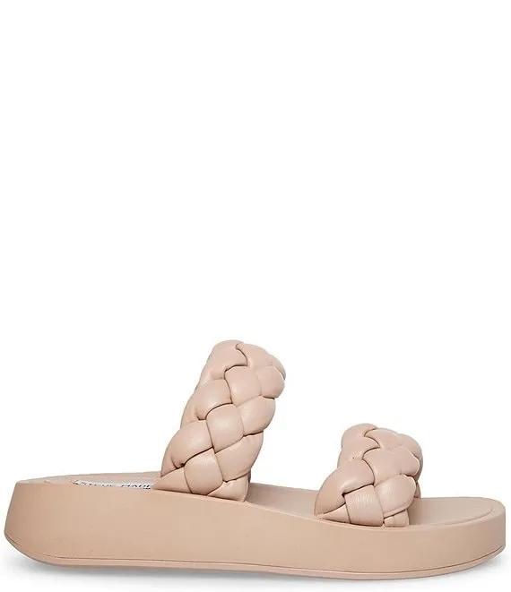 Sandals Open Safe transactions Steve Slip Platform Touch-sensitive Madden Braided Taupe Rounded Hillary Toe On