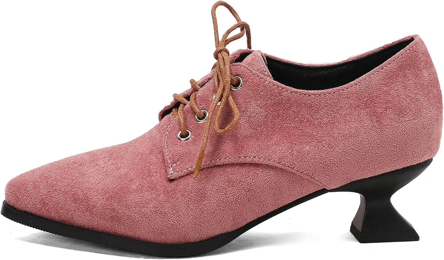 SHEMEE Women's Kitten Heels Oxford Pumps Victorian Style Vintage Mid-Heels Lace Up Brogues Witch Costume Cosplay Shoes