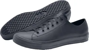 Shoes for Crews Delray, Men's, Women's, Unisex Leather Work Shoes, Slip Resistant, Water Resistant, Black, Men's 14 / Women's 15.5