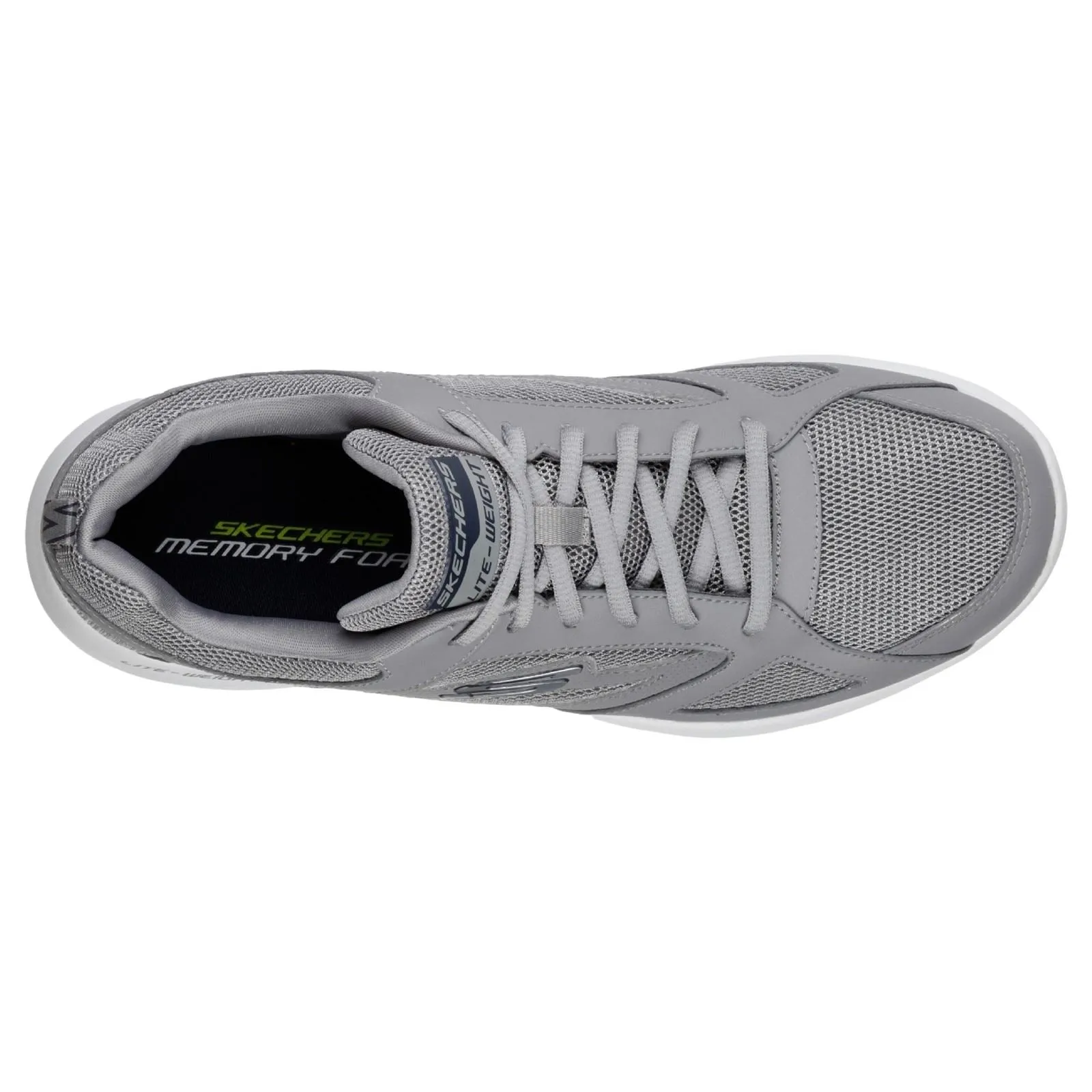 Skechers Men's Dynamight 2.0 Lace Up Memory Foam Trainer in Grey