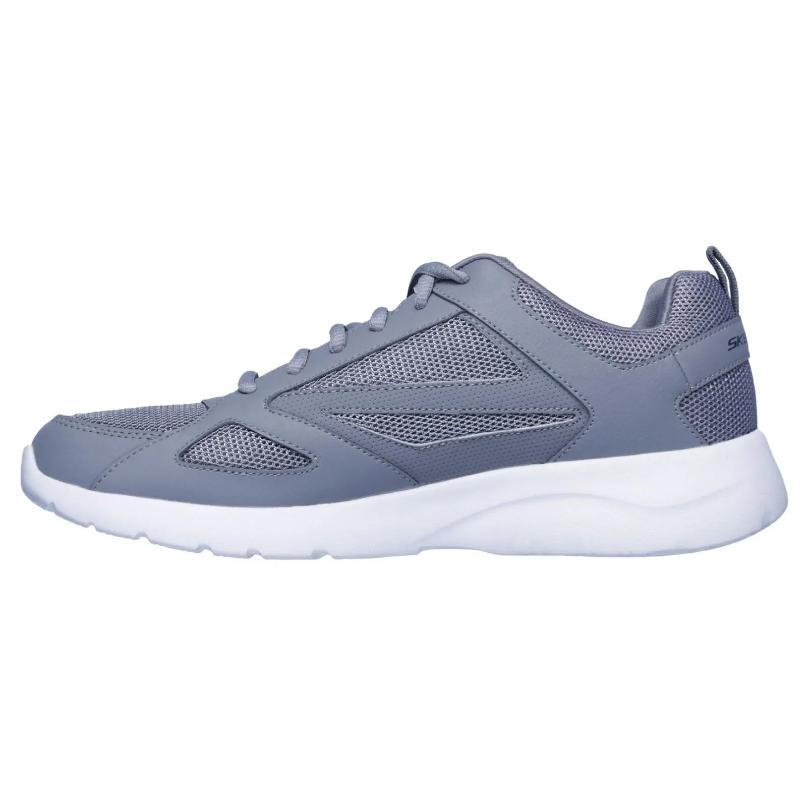 Skechers Men's Dynamight 2.0 Lace Up Memory Foam Trainer in Grey